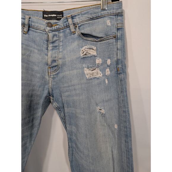 The Kooples Jeans Men’s Fitted Distressed Light Wash Denim Size 30 - Picture 5 of 9